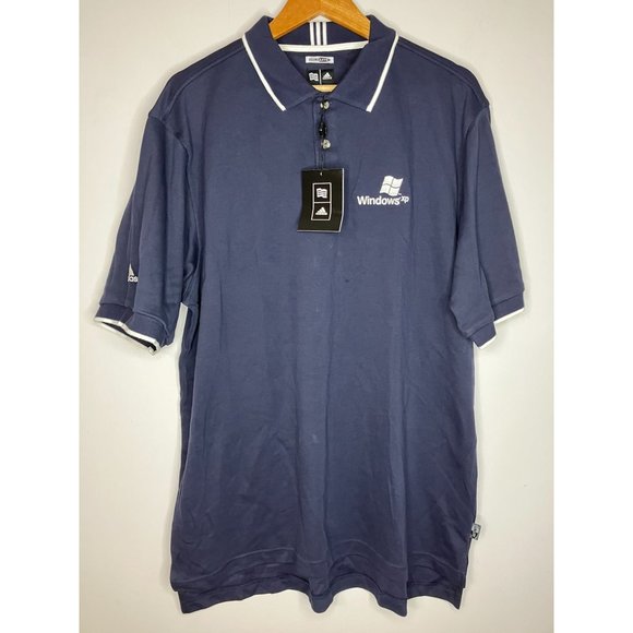 New Adidas Climalite Blue Polo Mens L Shirt Microsoft Windows XP - Picture 1 of 11